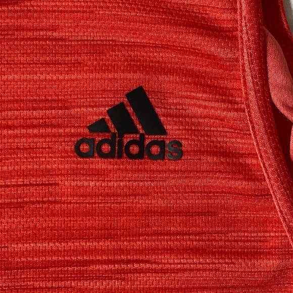 Adidas Mens Climalite Tank Top Orange Space Dye Athletic Singlet Medium - Picture 3 of 6
